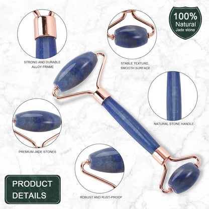 Jade Roller for Face, Facial Roller Massager Skin Care Tool, Gua Sha Facial Tools for Face, Neck, Eyes, Reduce Puffiness of The Skin - White