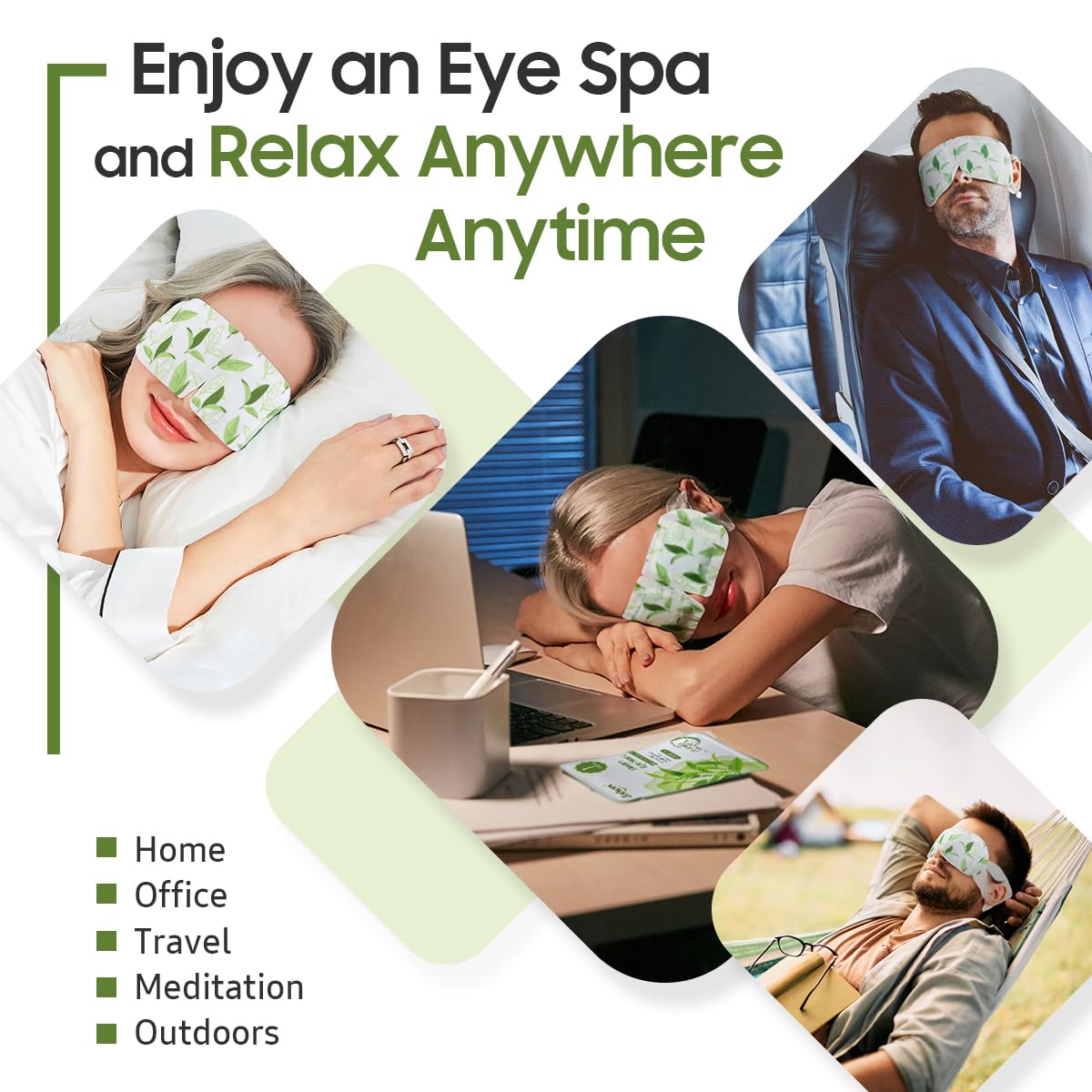 BeHoomi 20 Packs Steam Eye Mask, Heated Eye Mask Warm Compress for Eyes, Disposable Self Heating Steam Mask for Home, Sleep, Spa, Travel Essentials & Relaxation Gifts for Women (Lavender)