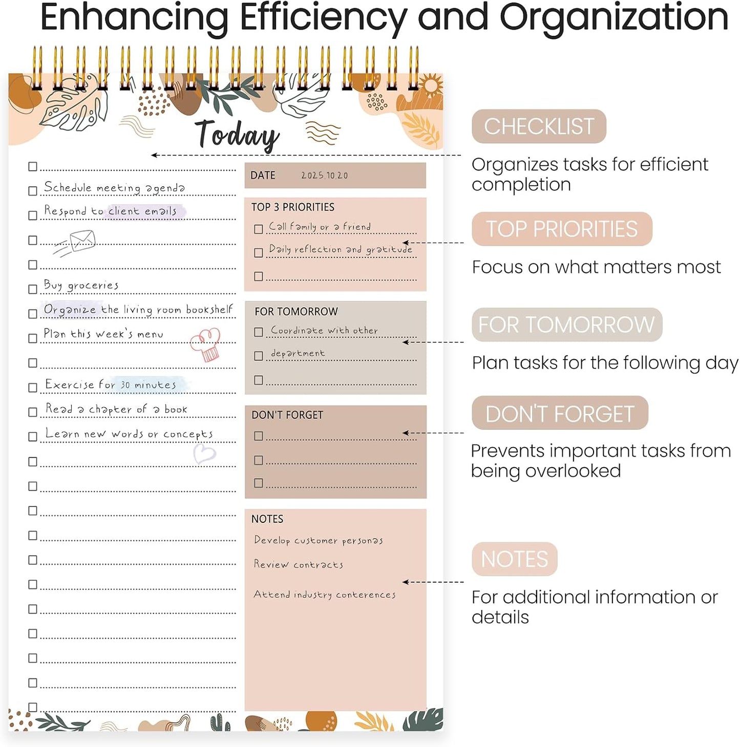 To Do List Notepad - To Do List Notebook for Work with 52 Sheets, Undated Daily Planner Perfect for Enhanced Productivity and Goal Achievement - Green