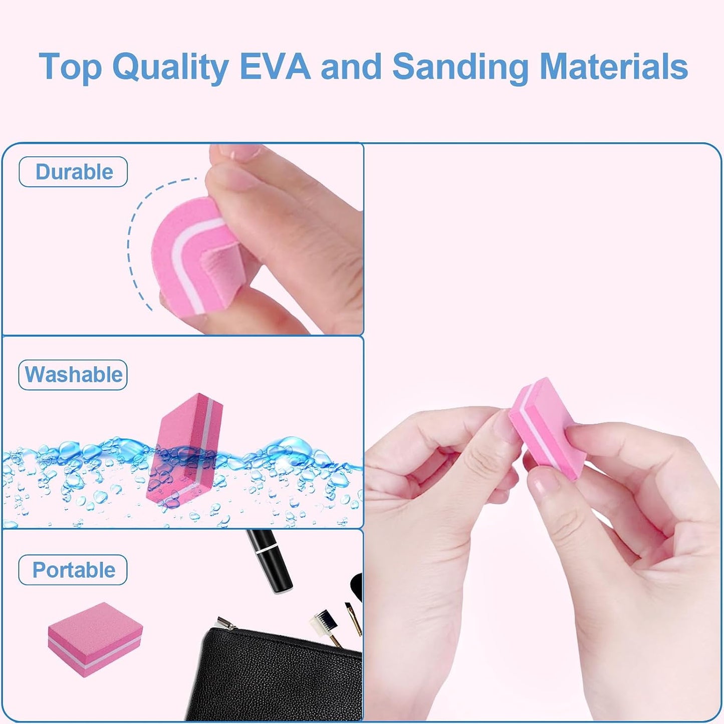 Nail Buffers (100 Pack), Mini Buffer Block Nail File for Acrylic and Natural Nails, 100/180 Grit Nail Buffer Block Bulk Buffing Blocks for Nail Buff Professional Manicure File Blocks Set Hot Pink