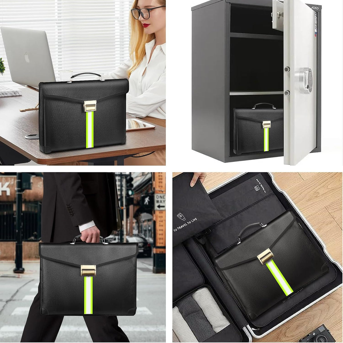 Upgraded Fireproof Money Bag,10 Layers of Heat Insulated Materials 6500°F