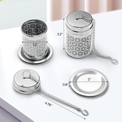 Reinmoson Large Tea Infuser for Loose Tea & Spice Infuser for Cooking, Extra Fine Mesh Tea Strainers, 304 Stainless Steel Loose Leaf Tea Steeper for Black Tea, Rooibos, etc