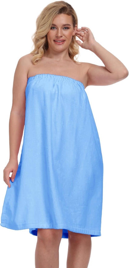 goodmansam Women's Cotton Shower Wrap Robes Spa Body Wrap Bathrobe Ultra Absorbent Cover up Towels