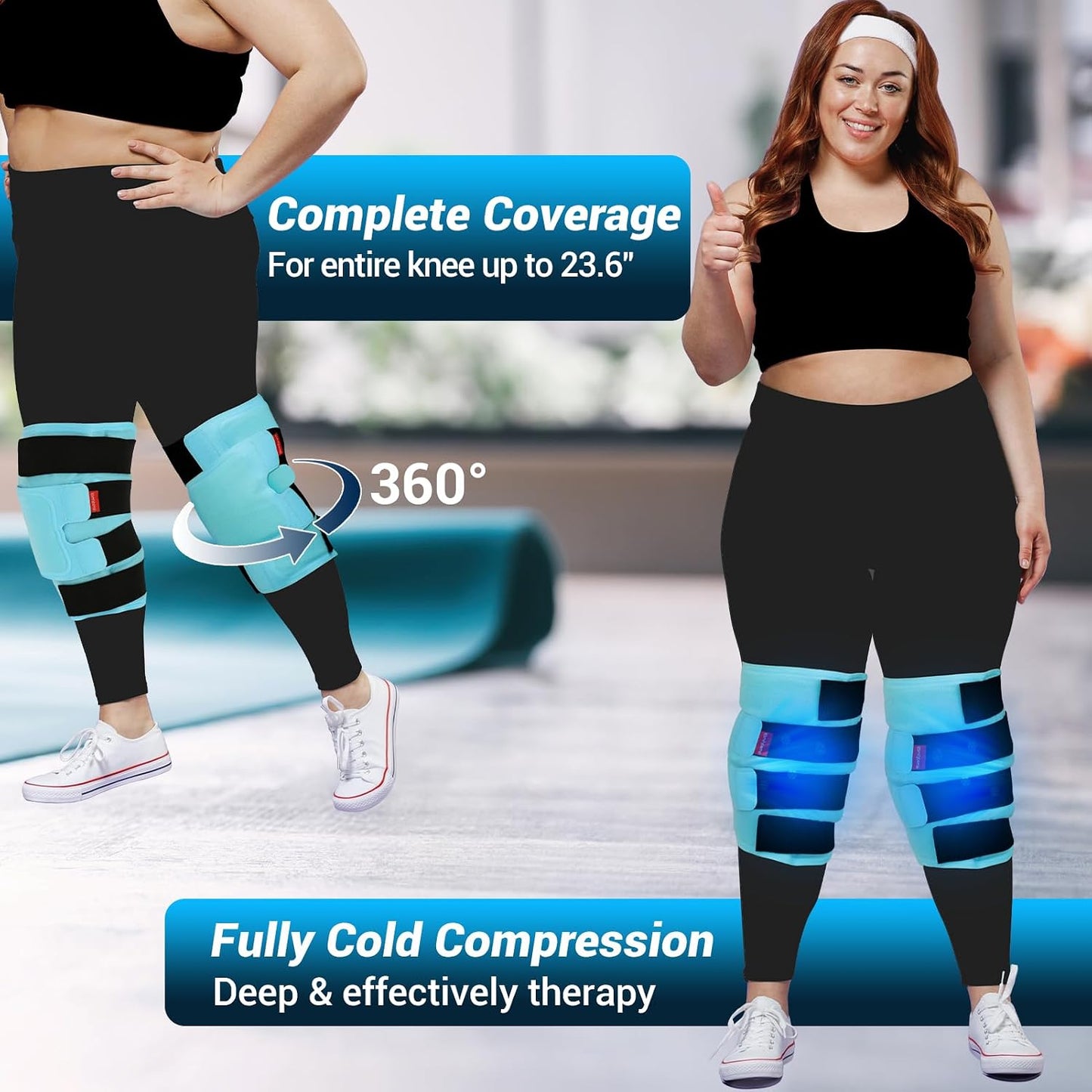 Comfytemp Large Knee Ice Pack Wrap Reusable Gel, FSA Eligible HSA, Knee Cold Compression Brace for Injuries, Pain Relief, Replacement Recovery, Arthritis, Surgery, Women Gift, Fathers Day Dad Men Gift