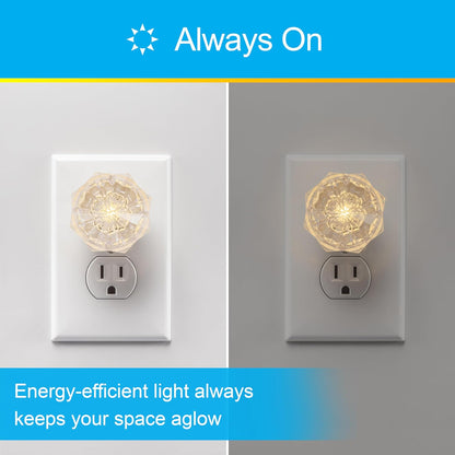 GE SleepLite Jewel LED Night Light, Plug-in, Always On, Amber, UL-Certified, Energy Efficient, Ideal Nightlight for Bedroom, Bathroom, Nursery, Hallway, Kitchen, 85881, 4 Pack