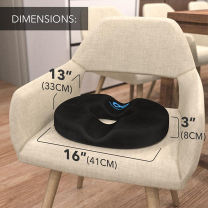 Everlasting Comfort Doctor Recommended Memory Foam Seat Cushion for Office Chairs & Car - Ergonomic Office Desk Accessories - Cushions for Tailbone Pain Relief, Sciatica (Dark Gray, Large)