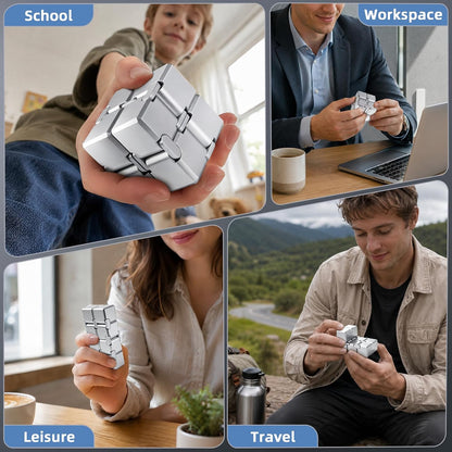Infinity Cube Fidget Toy Stress Relieving Fidgeting Game for Kids and Adults,Cute Mini Unique Gadget for Anxiety Relief and Kill Time (Macaron Blue)