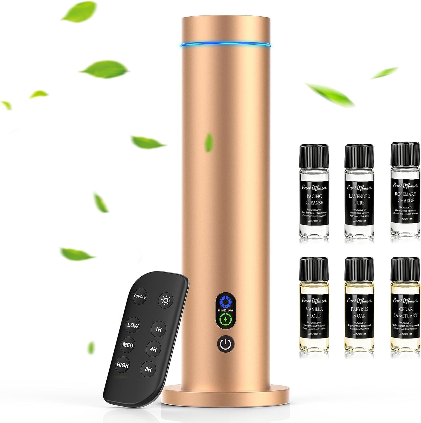 Maromalife Waterless Diffuser, Essential Oil Diffuser, 1000 Sq.Ft Coverage Scent Diffuser – Plug-in Only, Adjustable Mist, Remote, Mood Lights for Home & Office, Large Room, Hotel, Black