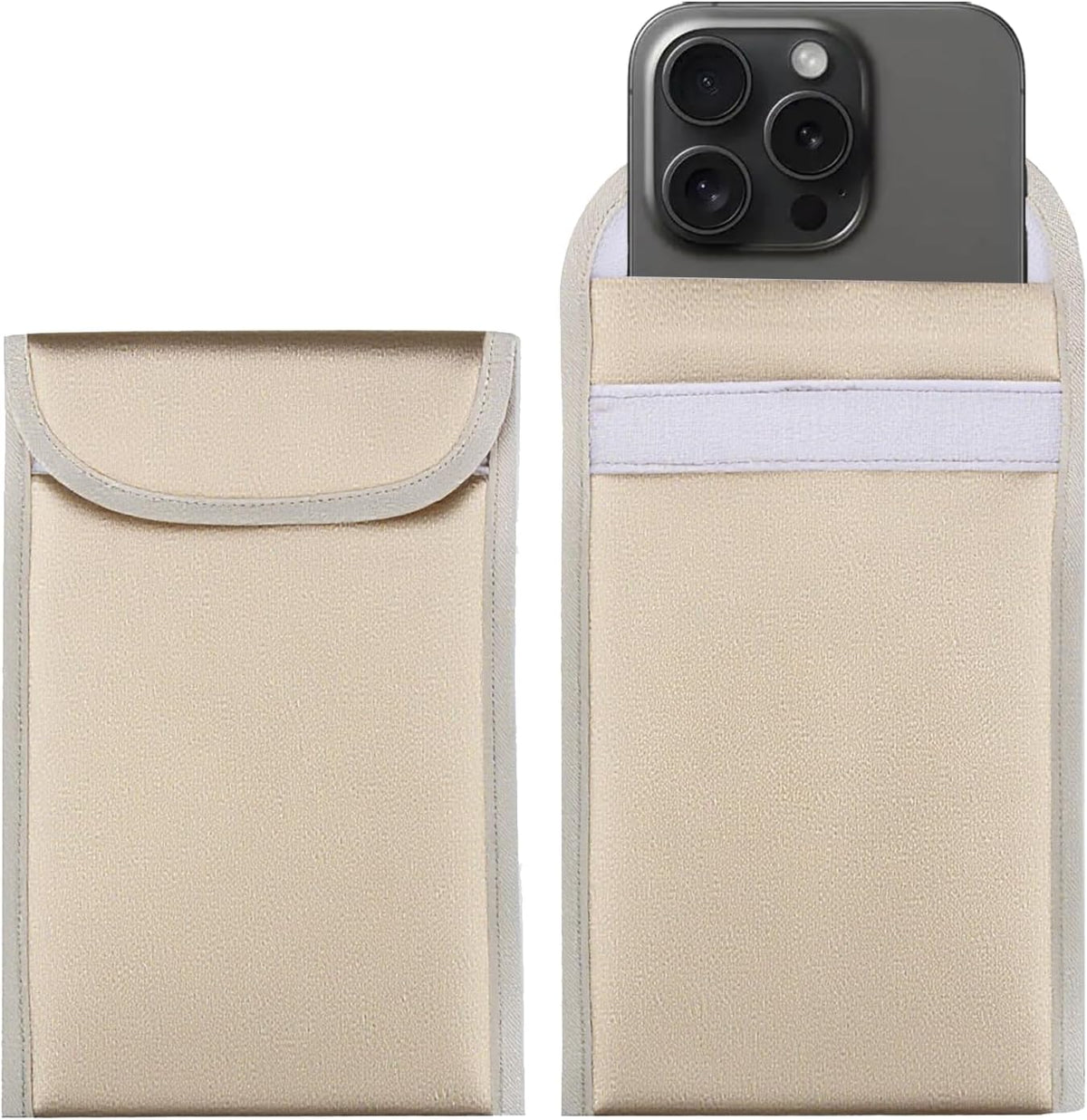 2PCs Security Shield Faraday Cell Phone Sleeve, Smartphone & Tablet PC Anti-Tracking Data Privacy, Electronic Device Wallet Security Silver