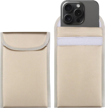 2PCs Security Shield Faraday Cell Phone Sleeve, Smartphone & Tablet PC Anti-Tracking Data Privacy, Electronic Device Wallet Security Silver