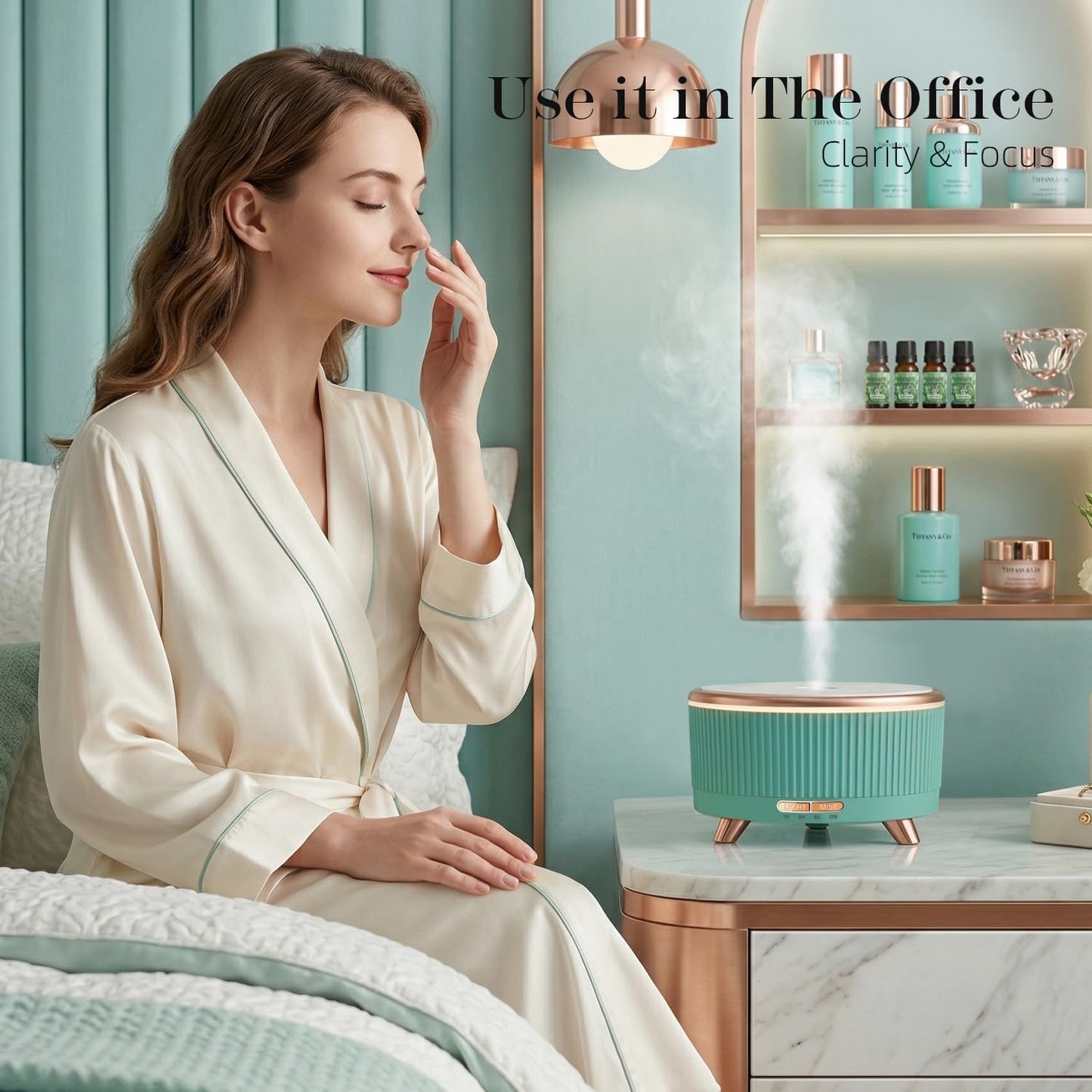 20-Hour Long-Lasting Aromatherapy, 500ML Large Essential Oil Diffuser: Ultrasonic Cool Mist Humidifier with Remote Control, 7 Color Lights, Timer, Auto-Off for Home/Bedroom/Yoga (White)