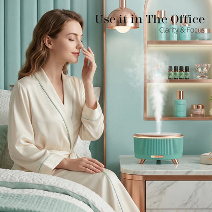 20-Hour Long-Lasting Aromatherapy, 500ML Large Essential Oil Diffuser: Ultrasonic Cool Mist Humidifier with Remote Control, 7 Color Lights, Timer, Auto-Off for Home/Bedroom/Yoga (White)