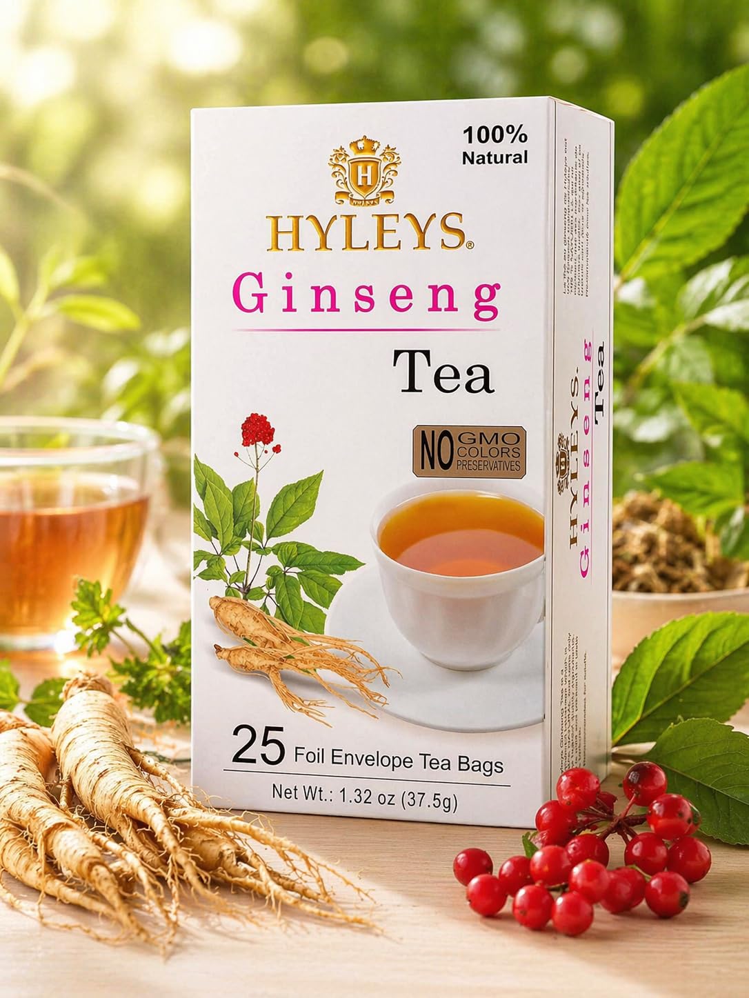 Hyleys Dandelion Root & Green Tea with Milk Thistle and Licorice Root - Herbal Detox Blend - 25 Tea Bags
