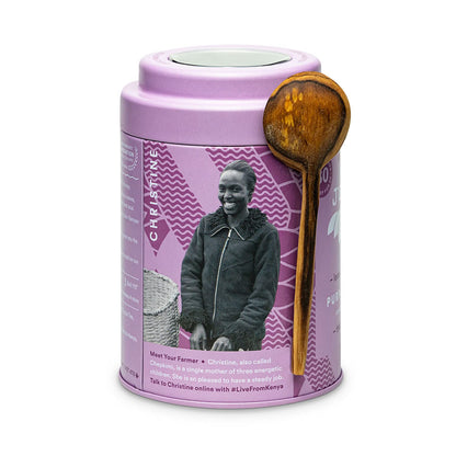 JusTea PURPLE JASMINE Loose Purple Tea, 40+ Cups Tin + Spoon, 2/5 Caffeine