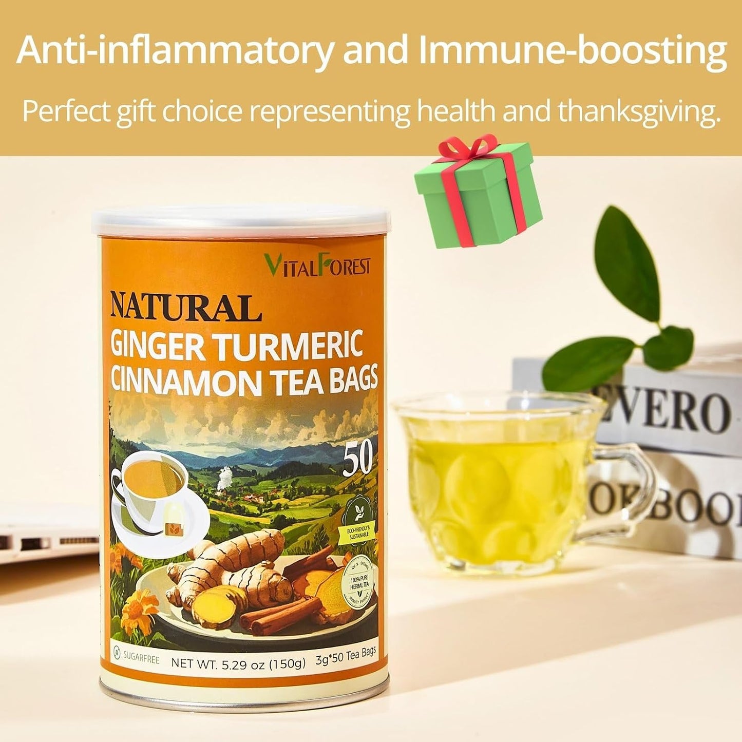 60 Lemon Balm Tea Bags - VitalForest Dried Lemon Balm Leaves Tea -1.5g/Bags, Calming Herb, Stress Relief & Sleep Support, Non-GMO, Caffeine-Free