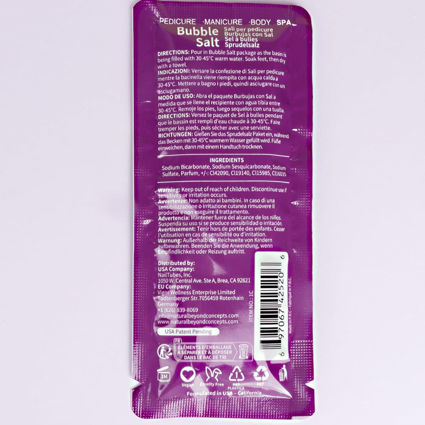 Pedicure Kit Foot Soak Set: Bubble Salt, Sugar Scrub, Massage Mask, Massage Lotion in a Box, 4 Step Foot Spa Kit for Dry Feet, Softens Calluses, Tired Feet（3 Set Lavender) - Colors A