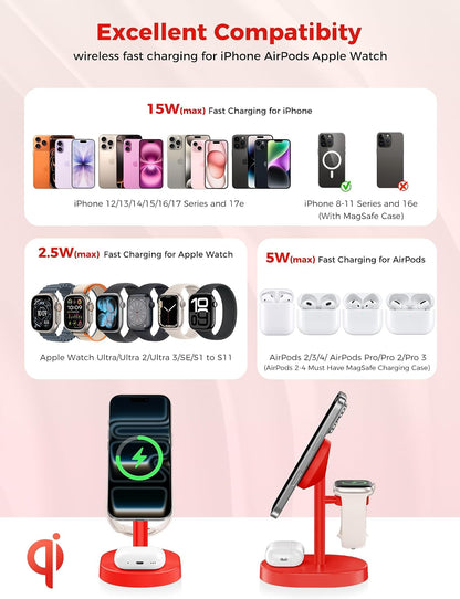 Mag-Safe Charger 3 in 1 Charging Station for iPhone Apple Watch AirPods