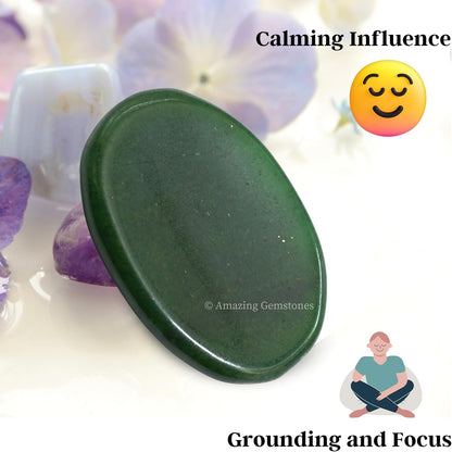 Amazing Gemstone Labradorite Thumb Worry Stone, Anxiety Stone, Healing Crystals - Piedra Crystal Fidget for Gift, Meditation, Calming, Relaxation, Stress Relief - Colors A
