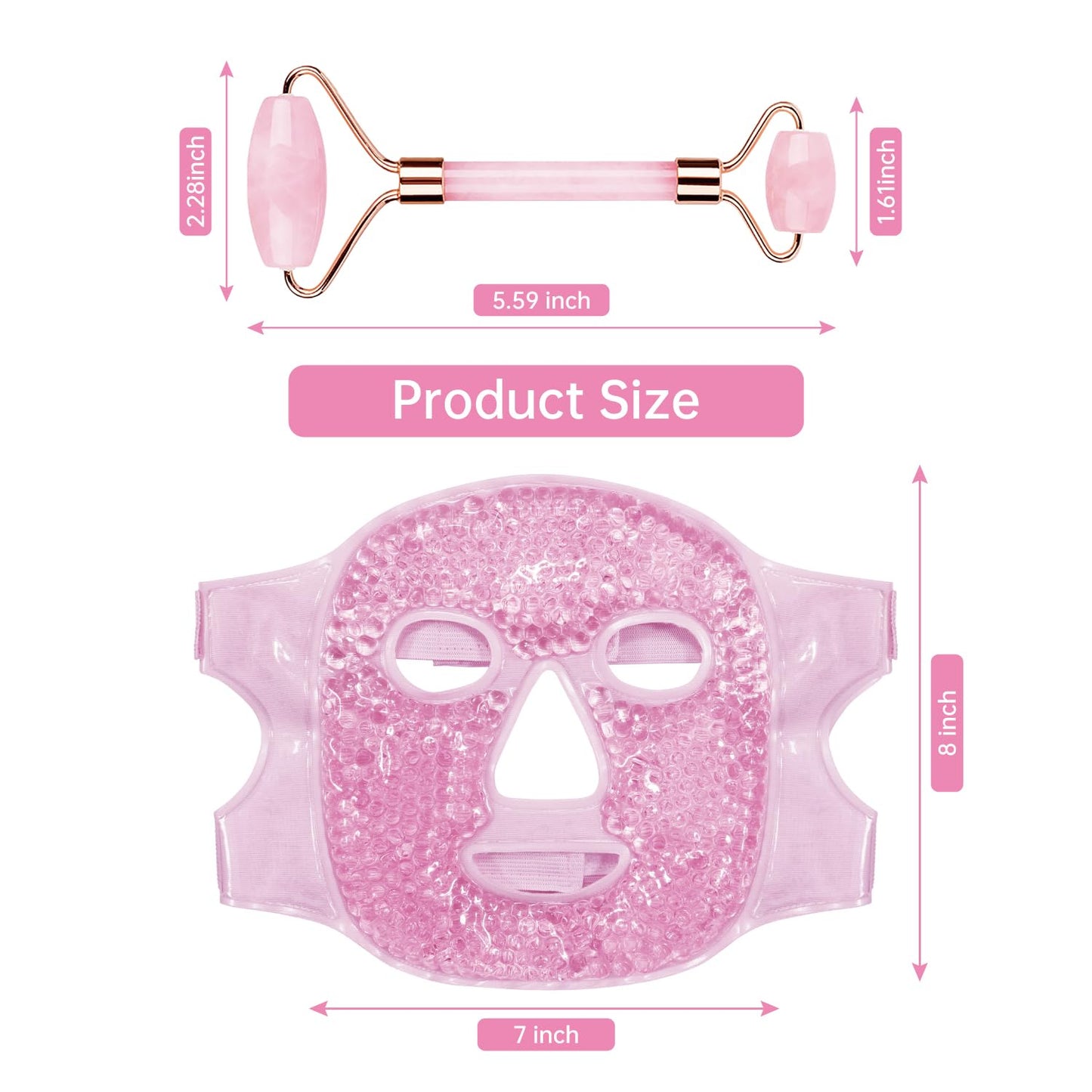 ZNÖCUETÖD Cold Face Ice Mask Facial Ice Pack, Hot Cold Compress for Face