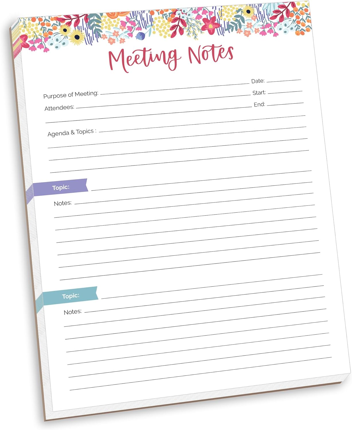 bloom daily planners Horizontal Weekly To Do List Notepad with 60 Undated Sheets - Weekly Desk Planner or Chore Pad with Priorities & Habit Tracker - 8.5” x 11” - Pastel