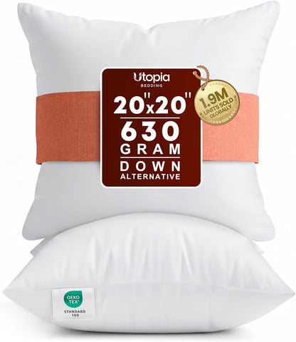 Utopia Bedding 12x20 Pillow Inserts, Set of 2, White – Indoor Decorative Throw Pillows for Bed, Sofa & Couch – Soft, Supportive & Fluffy Cushion Inserts