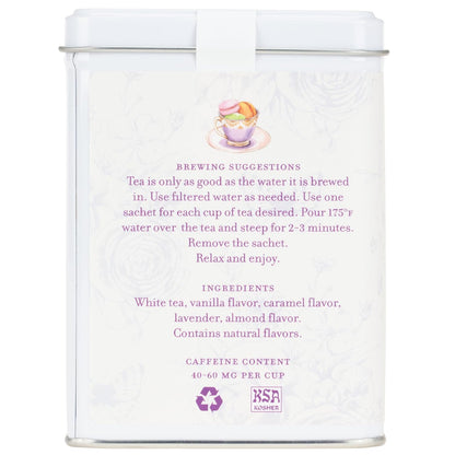 Harney & Sons French Macaron, White Tea, 20 sachet tin