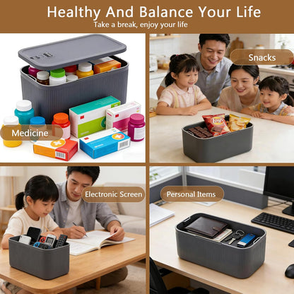 Medication Lock Box,Small Lockable Storage Box with Combination Code for Phone,Medicine Safe,Food, Home,Refrigerator,Office,Personal Items,Travel,Gift
