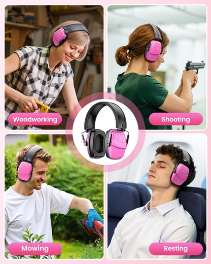 Link Dream 2Pack Ear Protection, NRR 35dB Hearing Protection Noise Canceling Ear Muffs Adjustable Headband for Shooting