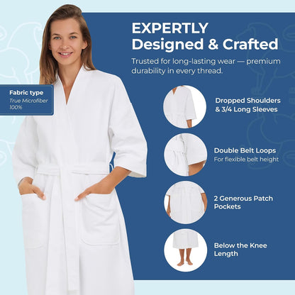 Monarch Unisex Chamois Microfiber Spa Kimono Robe