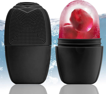 XHJRI Ice Cube Roller Massager for Face, Eyes and Neck Naturally Conditioning and Skin Care,De-Puff Eye Bags,Reduce Migraine Pain,Reusable Massage Silicone Ice Mold (Pink)
