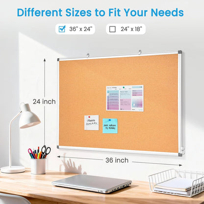 Weekly Dry Erase Calendar Whiteboard for Wall, 24" x 18" Cork Week Planner