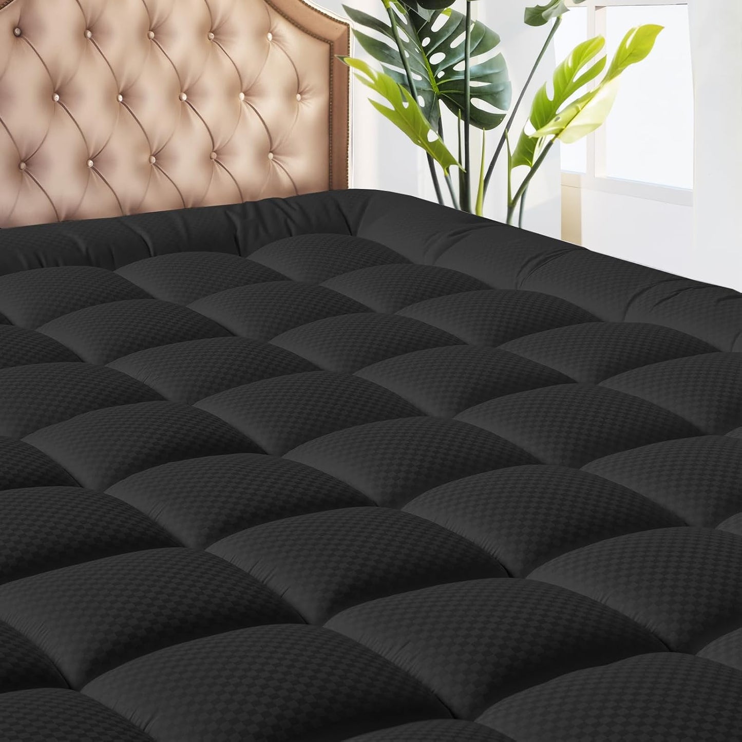 MATBEBY Queen Size Mattress Pad - Cooling Breathable Mattress Topper, Quilted Fitted Mattress Protector, Pillow Top Mattress Cover with 8-21" Deep Pocket, Soft, Machine Washable, White, 60x80 Inches