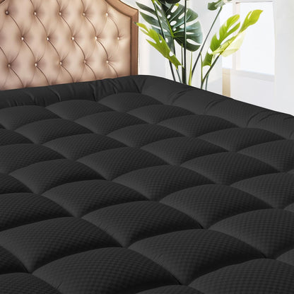 MATBEBY Queen Size Mattress Pad - Cooling Breathable Mattress Topper, Quilted Fitted Mattress Protector, Pillow Top Mattress Cover with 8-21" Deep Pocket, Soft, Machine Washable, White, 60x80 Inches
