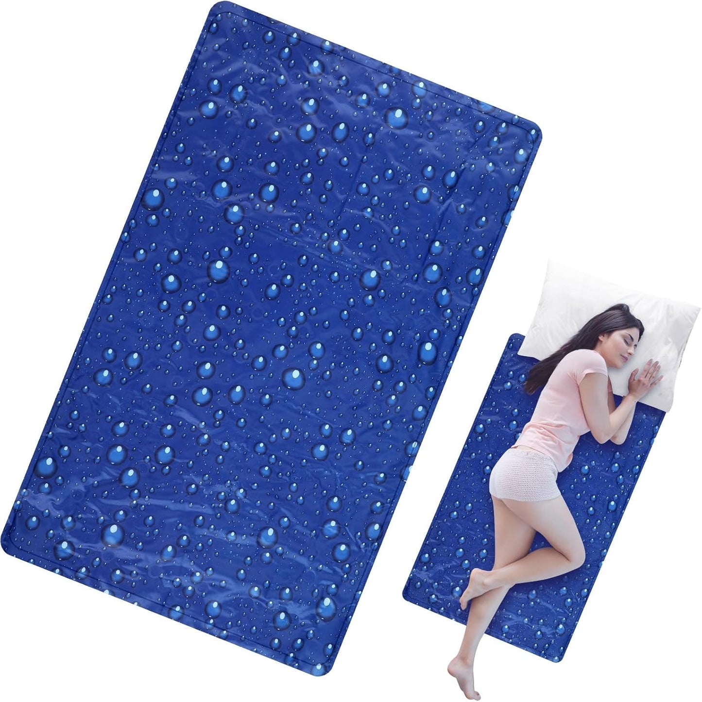 Drydiet Cooling Pad Mat for Bed Cooling Mattress Pad Gel for Sleep, Summer Hot Flashes, Adult, Pets, No Water or Electricity Required(Plain,48 x 28 Inch,Light Blue)