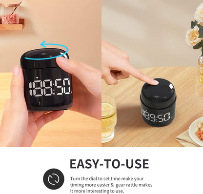 Kitchen Timer, 360 Rotate, Countup/Countdown, LED, Volume