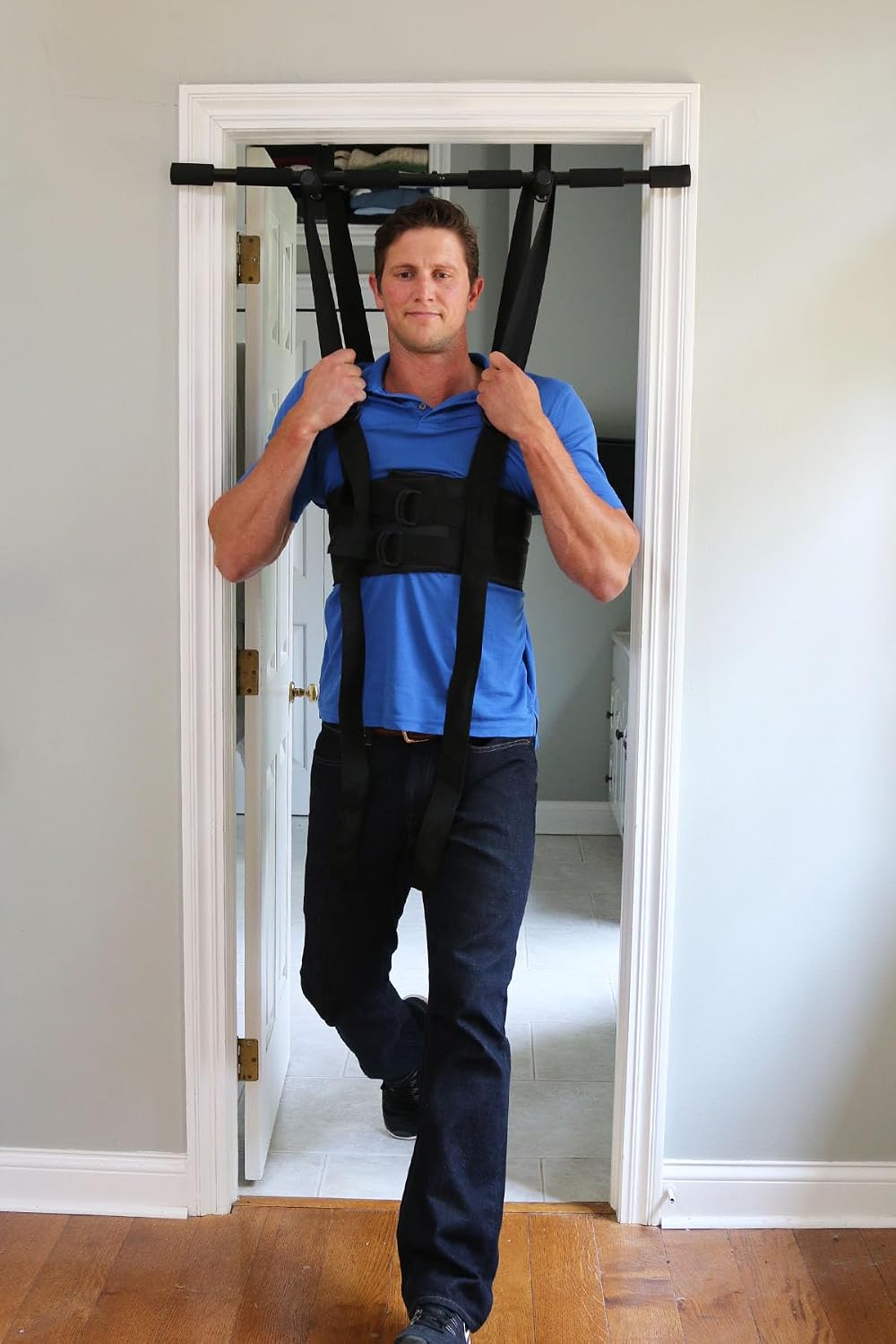 Sit and Decompress Back Stretcher 3 Minutes A Day Lumbar Traction Spinal Decompression - Inversion Table Alternative (Medium Harness No Bar)