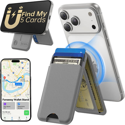 TWZKG for MagSafe Wallet, Works with Apple Find My,5 Card Holder with Stand