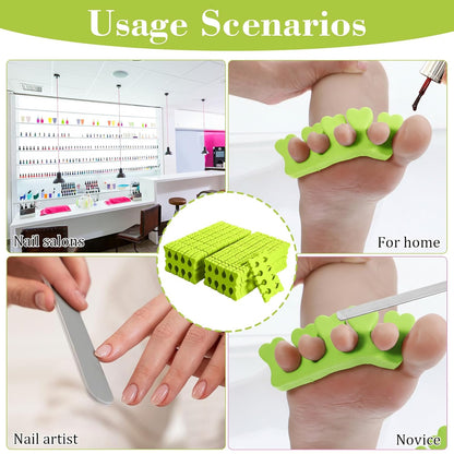 100 Pcs Sponge Toe Separators Soft Finger Separators Premium Pedicure Tool Kit Flexible Toe Divider Spacer for Polishing Pedicure Manicure Coating Nail Art Beauty Accessories (Pink)