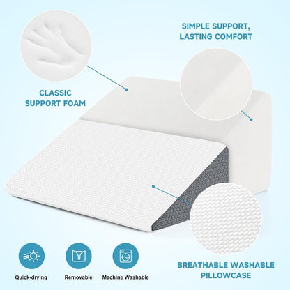 Yojoker 6pcs Orthopedic Bed Wedge Pillow Set for Sleeping, Post Surgery Foam for Body, Back and Leg Pain Relief Comfortable & Adjustable Support Pillows-Anti Snoring, Heartburn
