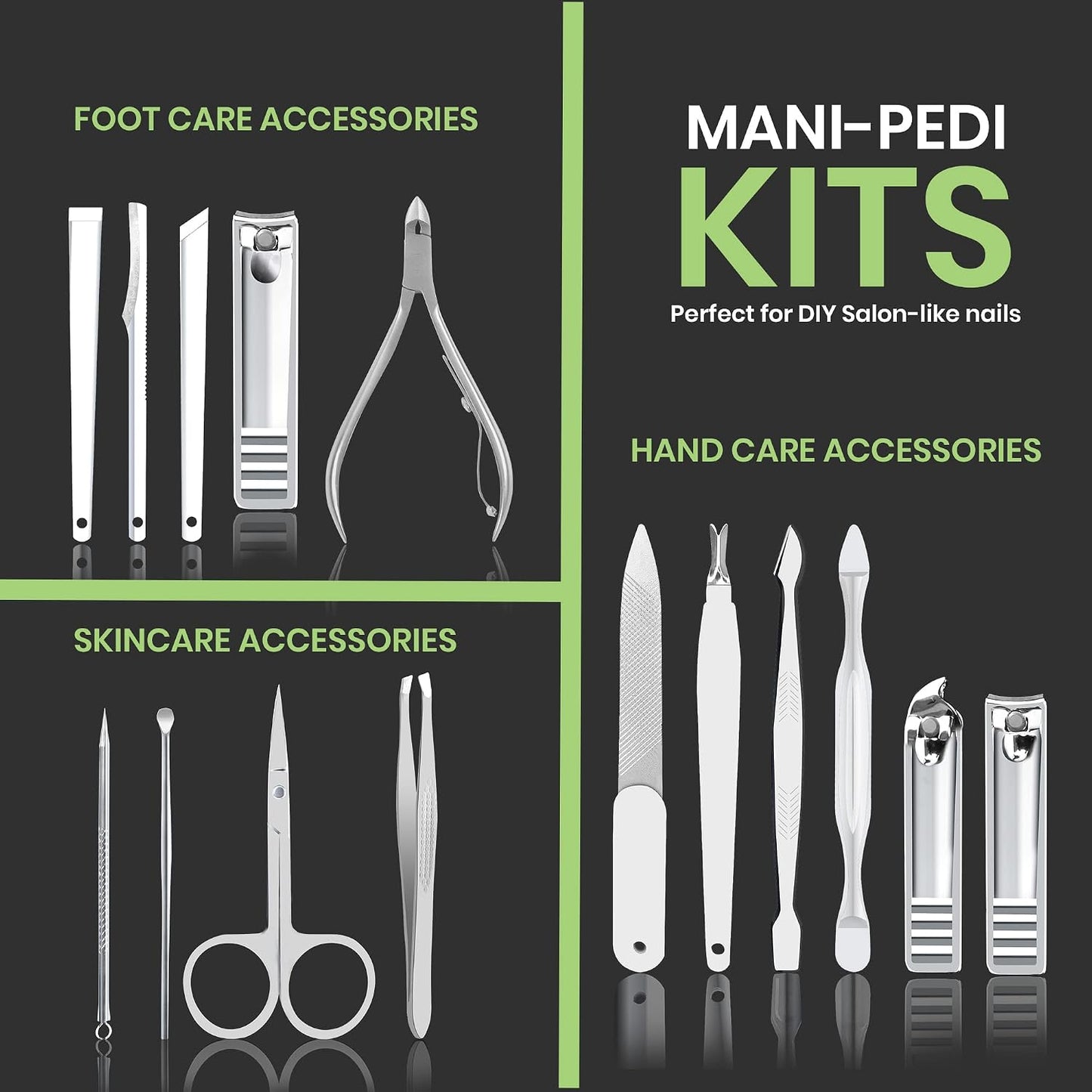Utopia Care Nail Clippers Professional Nail Kit or Manicure Kit for Women and Men, Stocking Stuffers or Groomsmen Gifts Pedicure Set for Fingernail, Toenail Clippers with Travel Case