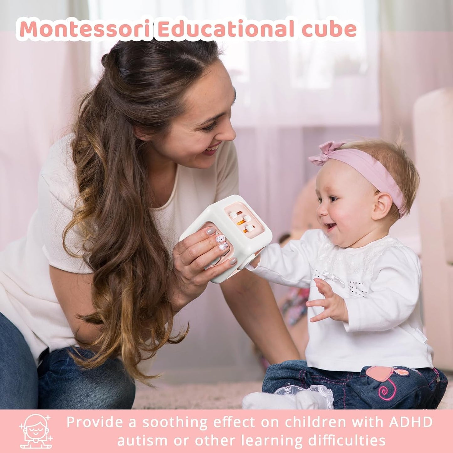 SOCBTNSO Busy Cube Toy for 1 Year Old Boy, Montessori Toys for 1+ Year Old, Travel Toys for Toddlers 1-3, Learning Fine Motor Skills| 1st Birthday Gifts 6 9 12 Months Baby
