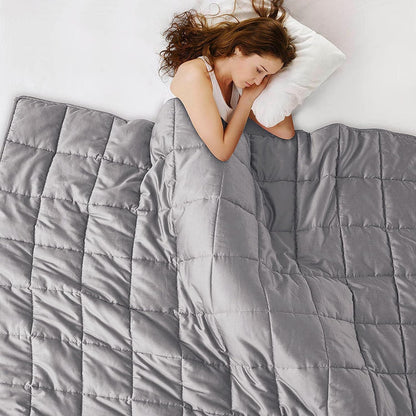 L'AGRATY Weighted Lap Pad 7lb: Small Weighted Blanket for Adults - Cooling Portable Travel Blanket for Relaxation Sleeping - Washable All-Season (29" x 24")