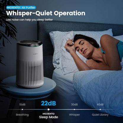 Air Purifiers for Bedroom Home for Smoke Pet Dander Odors 2 Pack Ivory