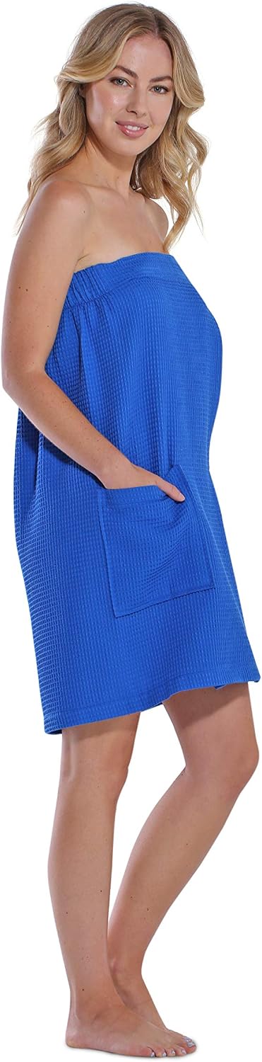 Turquaz Lightweight Knee Length Waffle Robes For Women Spa Bath Waffle