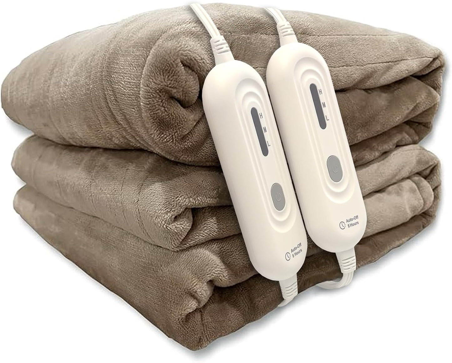 Tefici Heated Blanket Throw 50"x60", Ultra Soft 2-Layer Flannel Electric Blanket, for Home Office Sofa,3 Heat Settings, 4H Auto Off, ETL FCC Certified, Overheat Protection, Machine Washable, Camel