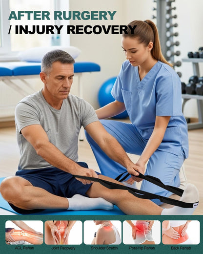 Trideer Stretching Strap with Loops for Physical Therapy,Non-Elastic
