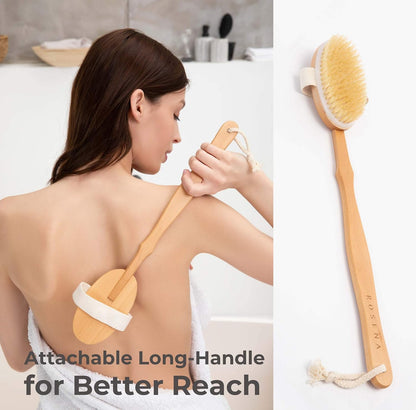 Dry Brushing Body Brush Set, Lymphatic Drainage, Natural Bristles