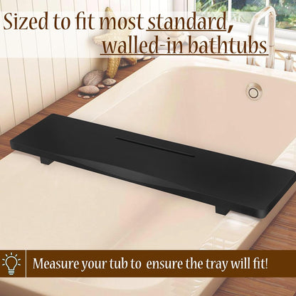 Premium 1.2IN Thickened Board Acacia Wood Bathtub Tray Caddy with Adjustable Legs, Minimalistic Design Bath Tray for Tub, Bathtub Accessories, Fits Most Bath Tubs, Idea for Women