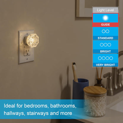 GE SleepLite Jewel LED Night Light, Plug-in, Always On, Amber, UL-Certified, Energy Efficient, Ideal Nightlight for Bedroom, Bathroom, Nursery, Hallway, Kitchen, 85881, 4 Pack