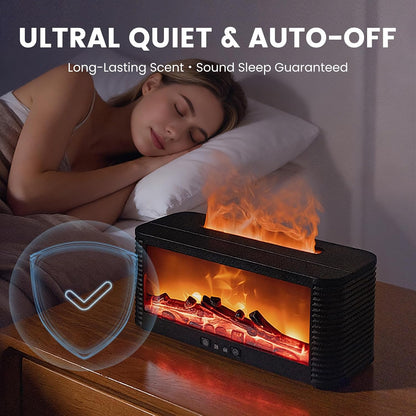 Colorful Flame Fire Diffuser Humidifier, Ultra-Quiet Aroma Essential Oils Aromatherapy Diffusers for Large Room, Bedroom, Office (Timeable, Waterless Auto off-150ml)
